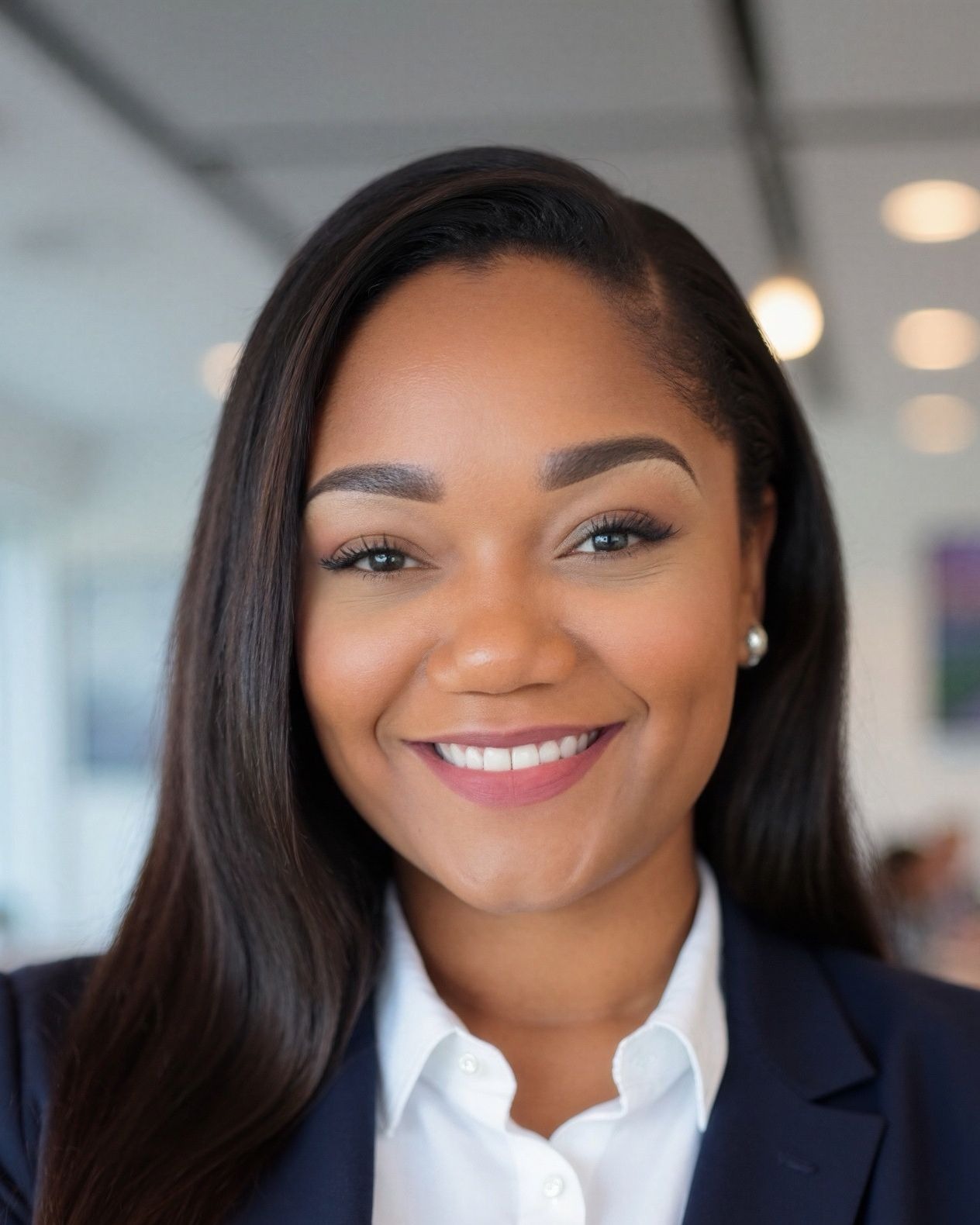 Jasmine Jackson, ED.S., smiling in a navy blazer over a white collared shirt